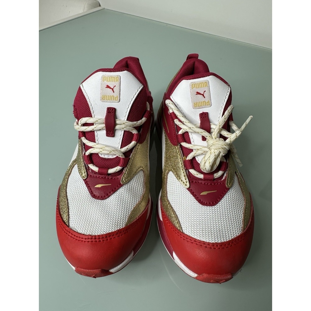 Puma Unisex Kids RS Fast Glitz GS - SZ 3C - Red Gold Athletic Shoes Eur- 34,5 - Picture 3 of 9